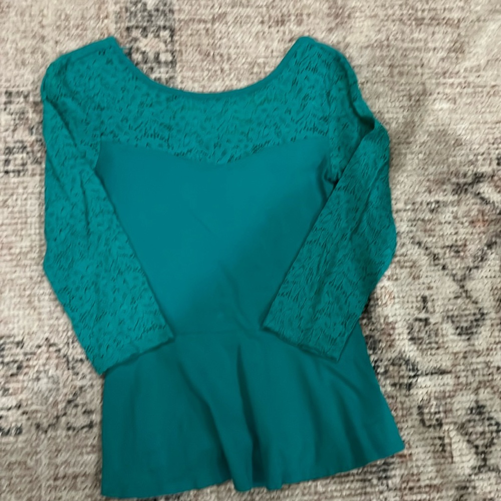 Turquoise peplum top